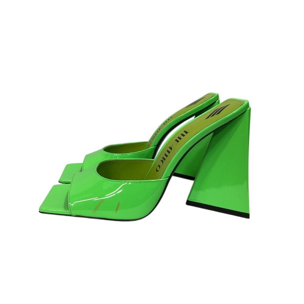 The Attico Glossy Green Devon Heeled Sandals Size 40.5 - Picture 4 of 6